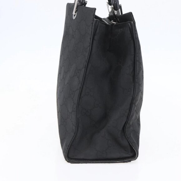 GUCCI Bamboo GG Canvas Hand Bag Black Silver 002 1010 3754 Auth 154446 - Picture 6 of 16
